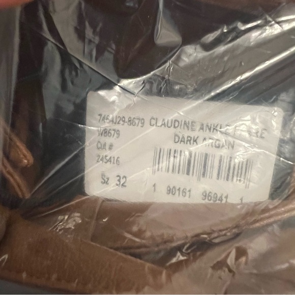 PAIGE Women's Claudine Ankle Flare Jeans Brown Vegan Leather Pants Stretch 32 - Picture 8 of 9